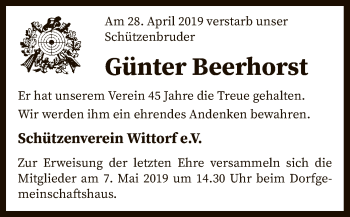 Traueranzeige von Günter Beerhorst von SYK