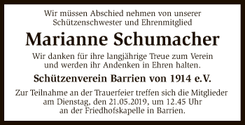 Traueranzeige von Marianne Schumacher von SYK