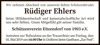 Traueranzeige von Rüdiger Ehlers von SYK