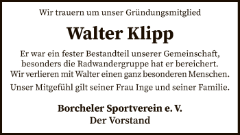 Traueranzeige von Walter Klipp von SYK