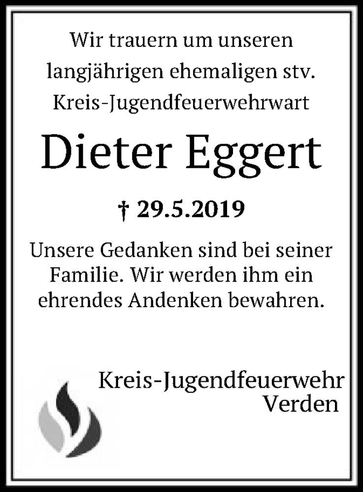  Traueranzeige für Dieter Eggert vom 07.06.2019 aus SYK