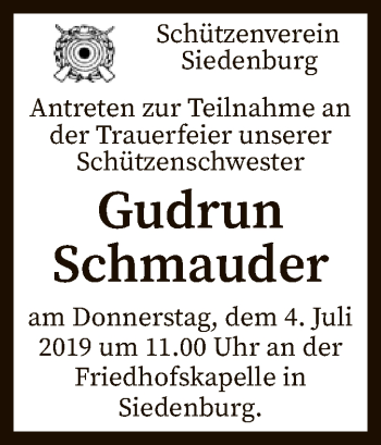 Traueranzeige von Gudrun Schmauder von SYK