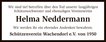 Traueranzeige von Helma Neddermann von SYK