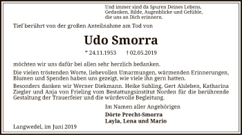 Traueranzeige von Udo Smorra von SYK