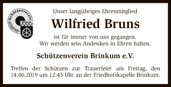 Traueranzeige von Wilfried Bruns von SYK