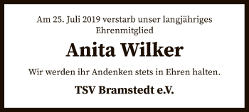 Traueranzeige von Anita Wilker von SYK