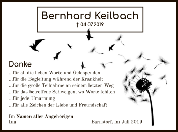 Traueranzeige von Bernhard Keilbach von SYK