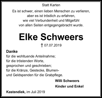 Traueranzeige von Elke Schweers von SYK