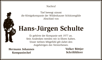 Traueranzeige von Hans-Jürgen Schulte von SYK