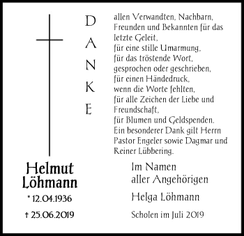 Traueranzeige von Helga Löhmann von SYK