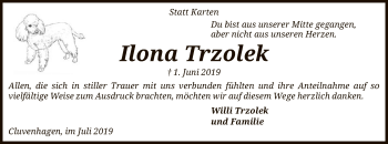 Traueranzeige von Ilona Trzolek von SYK