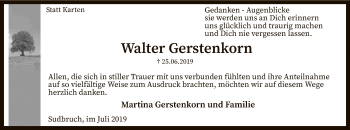 Traueranzeige von Walter Gerstenkorn von SYK