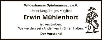 Traueranzeige von Erwin Mühlenhort von SYK