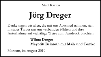 Traueranzeige von Jörg Dreger von SYK