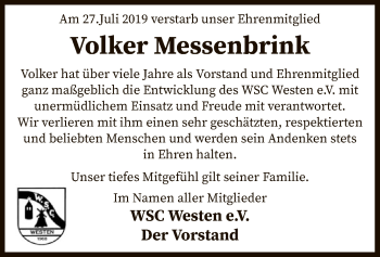 Traueranzeige von Volker Messenbrink von SYK