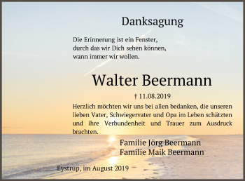 Traueranzeige von Walter Beermann von SYK