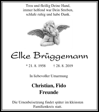Traueranzeige von Elke Brüggemann von SYK