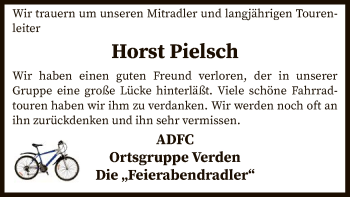 Traueranzeige von Horst Pielsch von SYK