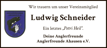 Traueranzeige von Ludwig Schneider von SYK