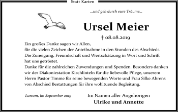 Traueranzeige von Ursel Meier von SYK