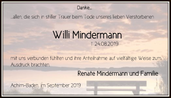 Traueranzeige von Willi Mindermann von SYK