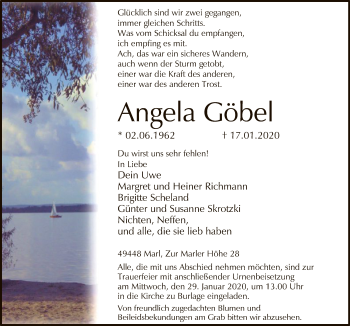 Traueranzeige von Angela Göbel von SYK