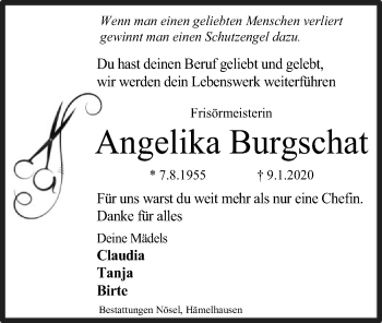 Traueranzeige von Angelika Burgschat von SYK