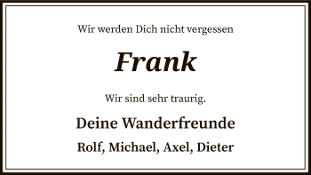 Traueranzeige von Frank Heimbruch von SYK