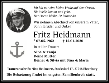 Traueranzeige von Fritz Heidmann von SYK