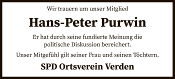 Traueranzeige von Hans-Peter Purwin von SYK