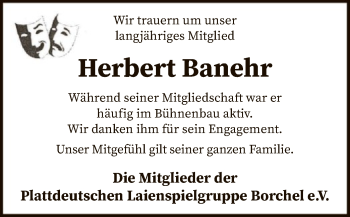 Traueranzeige von Herbert Banehr von SYK