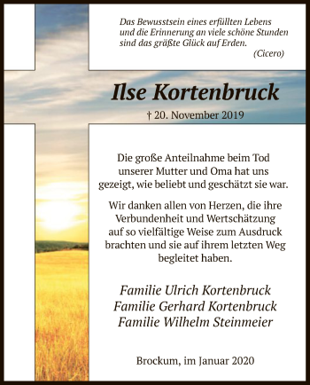 Traueranzeige von Ilse Kortenbruck von SYK