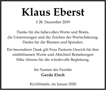 Traueranzeige von Klaus Eberst von SYK