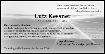 Traueranzeige von Lutz Kessner von SYK