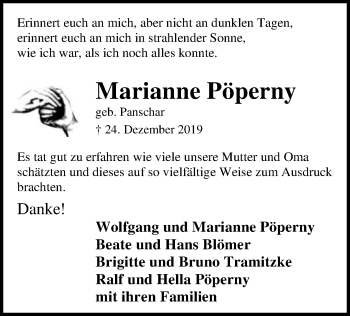 Traueranzeige von Marianne Pöperny von SYK