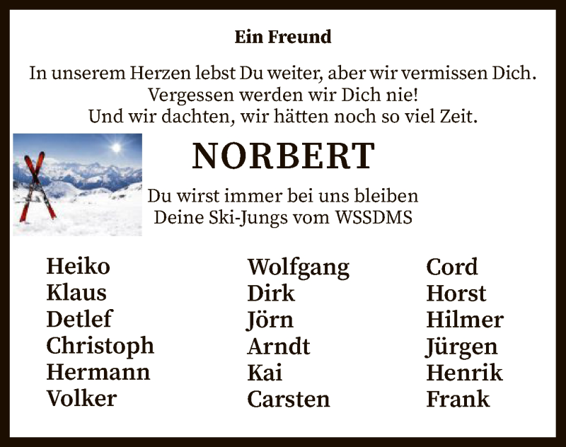  Traueranzeige für Norbert Eiskamp vom 07.01.2020 aus SYK