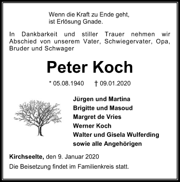 Traueranzeige von Peter Koch von SYK