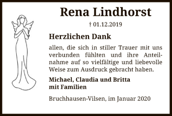 Traueranzeige von Rena Lindhorst von SYK