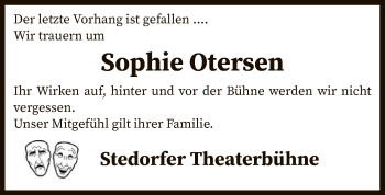 Traueranzeige von Sophie Otersen von SYK