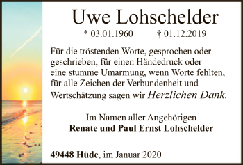 Traueranzeige von Uwe Lohschelder von SYK