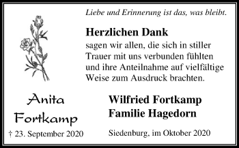 Traueranzeige von Anita Fortkamp von SYK