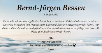 Traueranzeige von Bernd-Jürgen Bessen von SYK