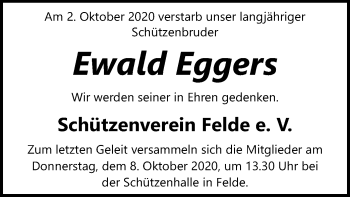 Traueranzeige von Ewald Eggers von SYK