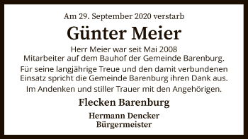 Traueranzeige von Günter Meier von SYK