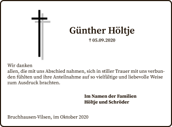 Traueranzeige von Günther Höltje von SYK