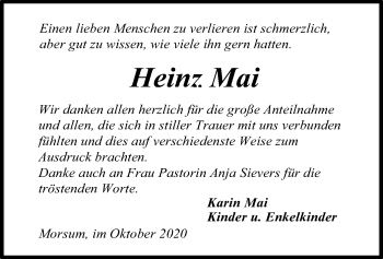 Traueranzeige von Heinz Mai von SYK