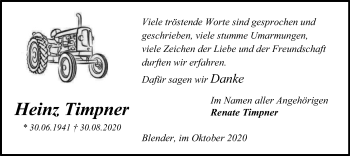 Traueranzeige von Heinz Timpner von SYK