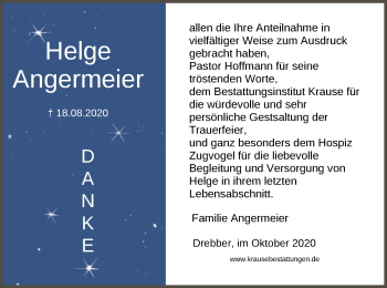 Traueranzeige von Helge Angermeier von SYK