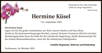 Traueranzeige von Hermine Küsel von SYK