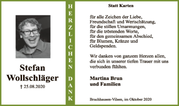 Traueranzeige von Stefan Wollschlger von SYK